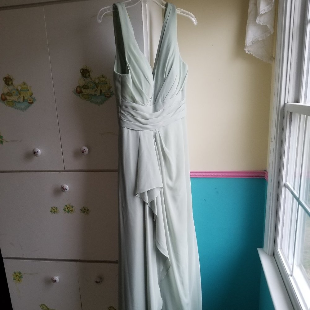 Azazie Sage green size 6 bridesmaid dress